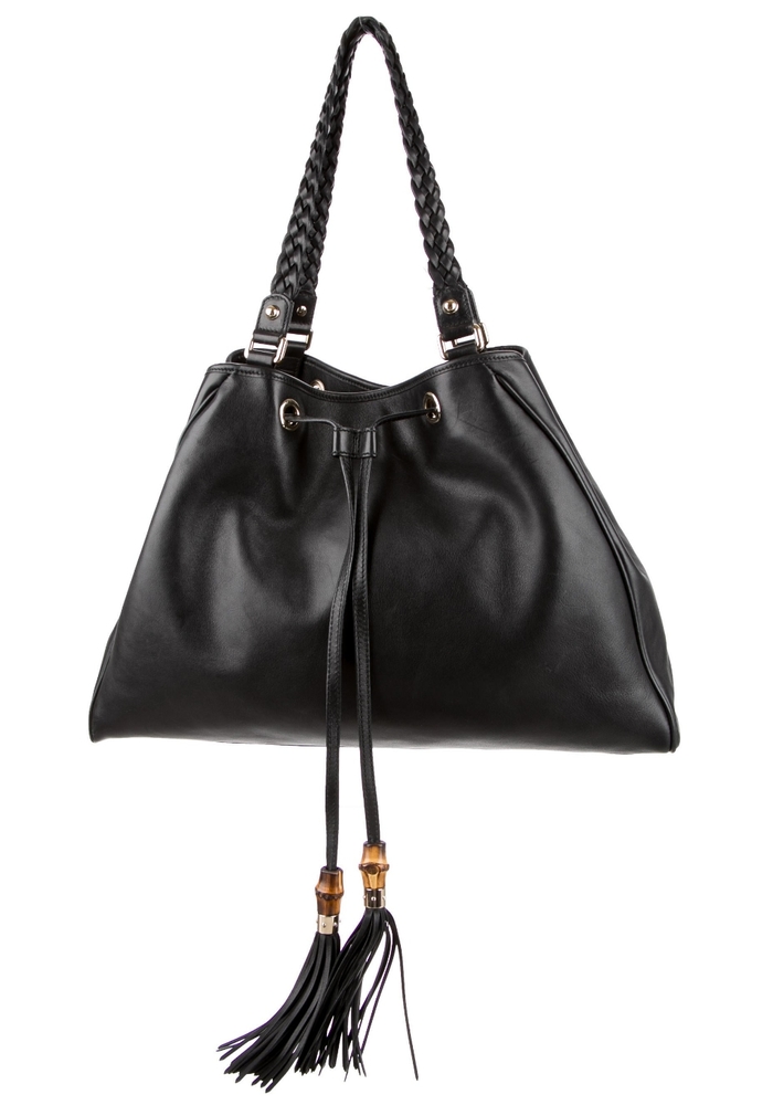 Gucci Peggy Black Leather Large Hobo Bag!